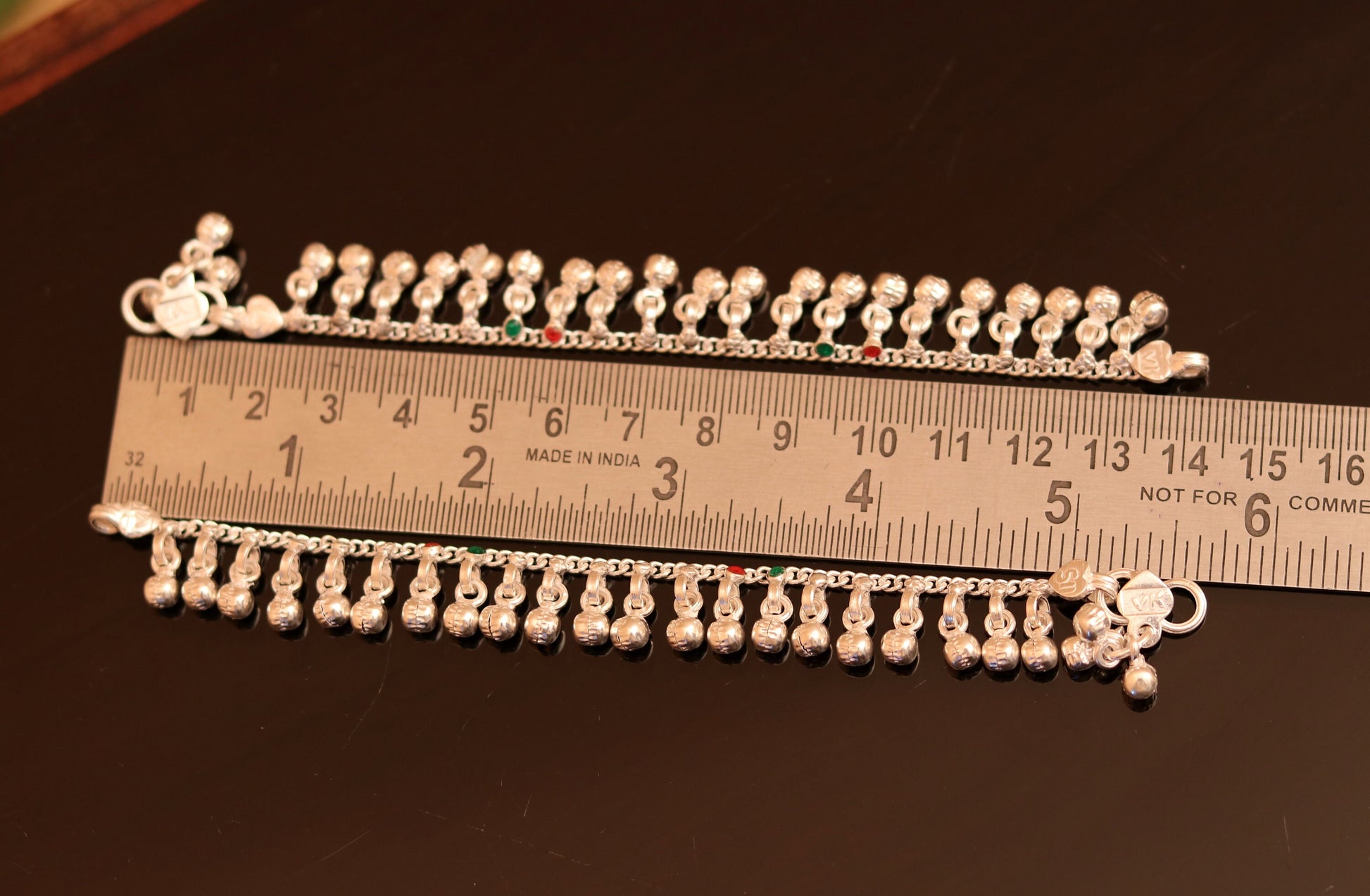 6.0" long Sterling silver handmade amazing silver ankle bracelet baby anklet noisy sound charm customized anklet personalized gifting ank150 - TRIBAL ORNAMENTS