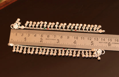6.0" long Sterling silver handmade amazing silver ankle bracelet baby anklet noisy sound charm customized anklet personalized gifting ank150 - TRIBAL ORNAMENTS
