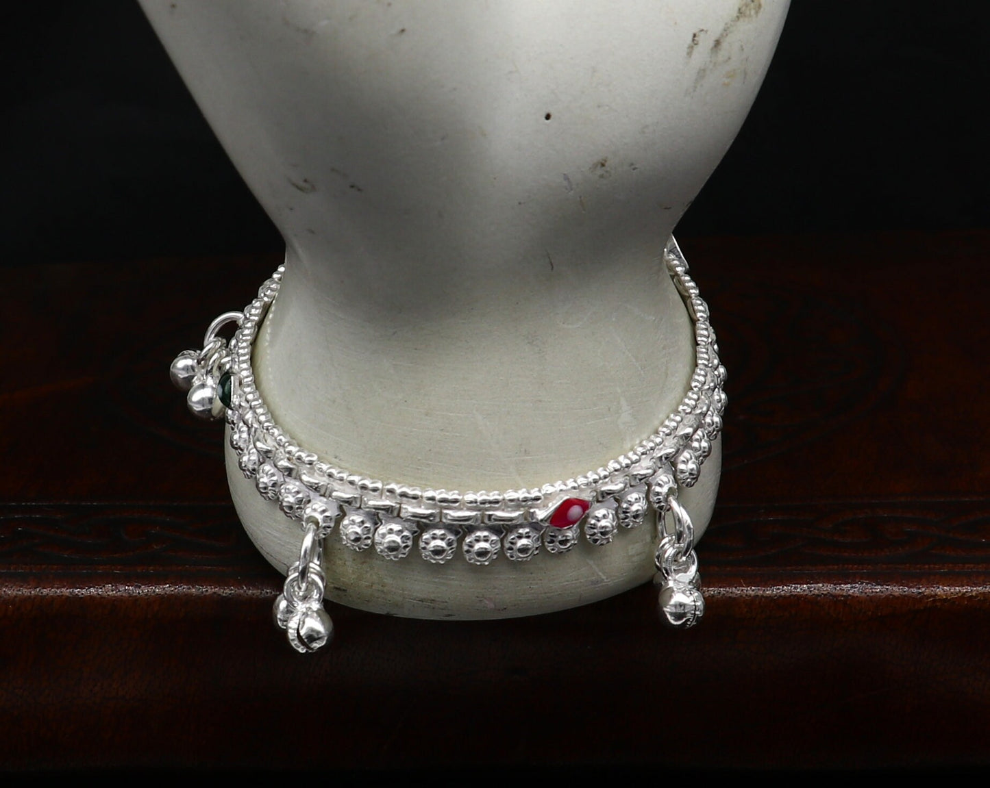 6" long Sterling silver handmade customized baby anklets, Best gifting baby anklets kids jewelry, new fancy jingling ankle bracelet ank265 - TRIBAL ORNAMENTS