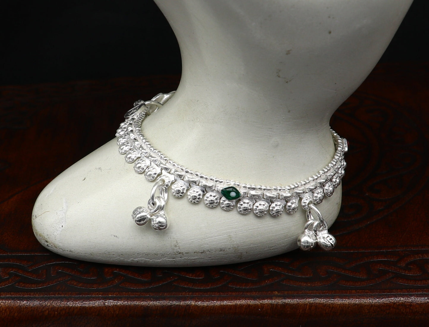 6" long Sterling silver handmade customized baby anklets, Best gifting baby anklets kids jewelry, new fancy jingling ankle bracelet ank265 - TRIBAL ORNAMENTS