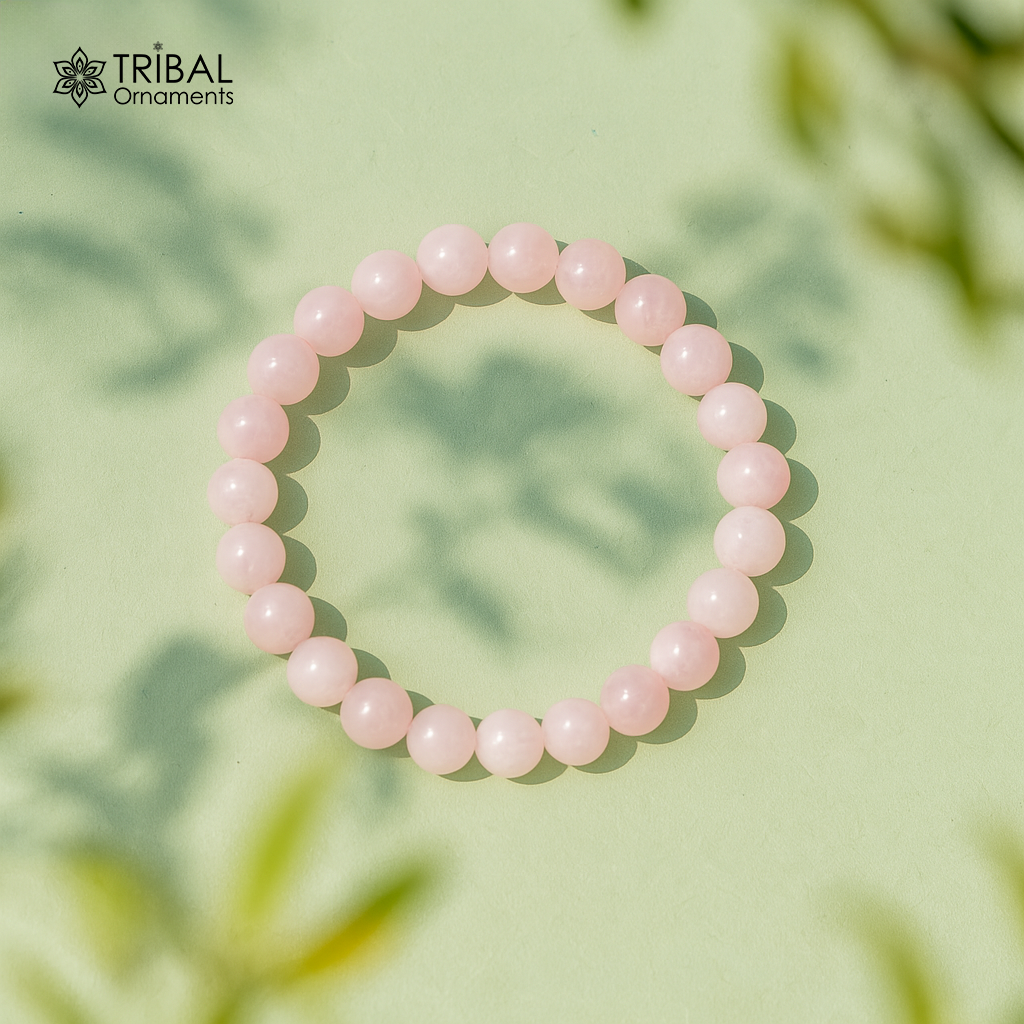 6 MM crystal natural stone beaded handmade bracelet, customized unisex Jewelry, stnbr124 - TRIBAL ORNAMENTS