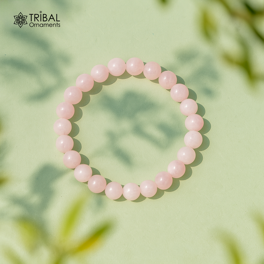 6 MM crystal natural stone beaded handmade bracelet, customized unisex Jewelry, stnbr124 - TRIBAL ORNAMENTS