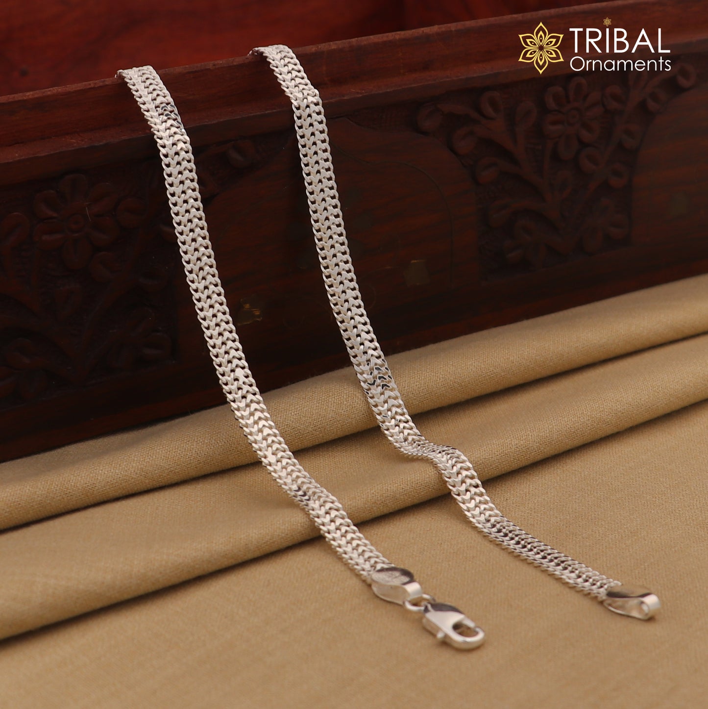 6mm 10.5" Long handmade 925 sterling silver amazing wheat chain design ankle bracelet, gift anklets customized belly dance jewelry ank609 - TRIBAL ORNAMENTS