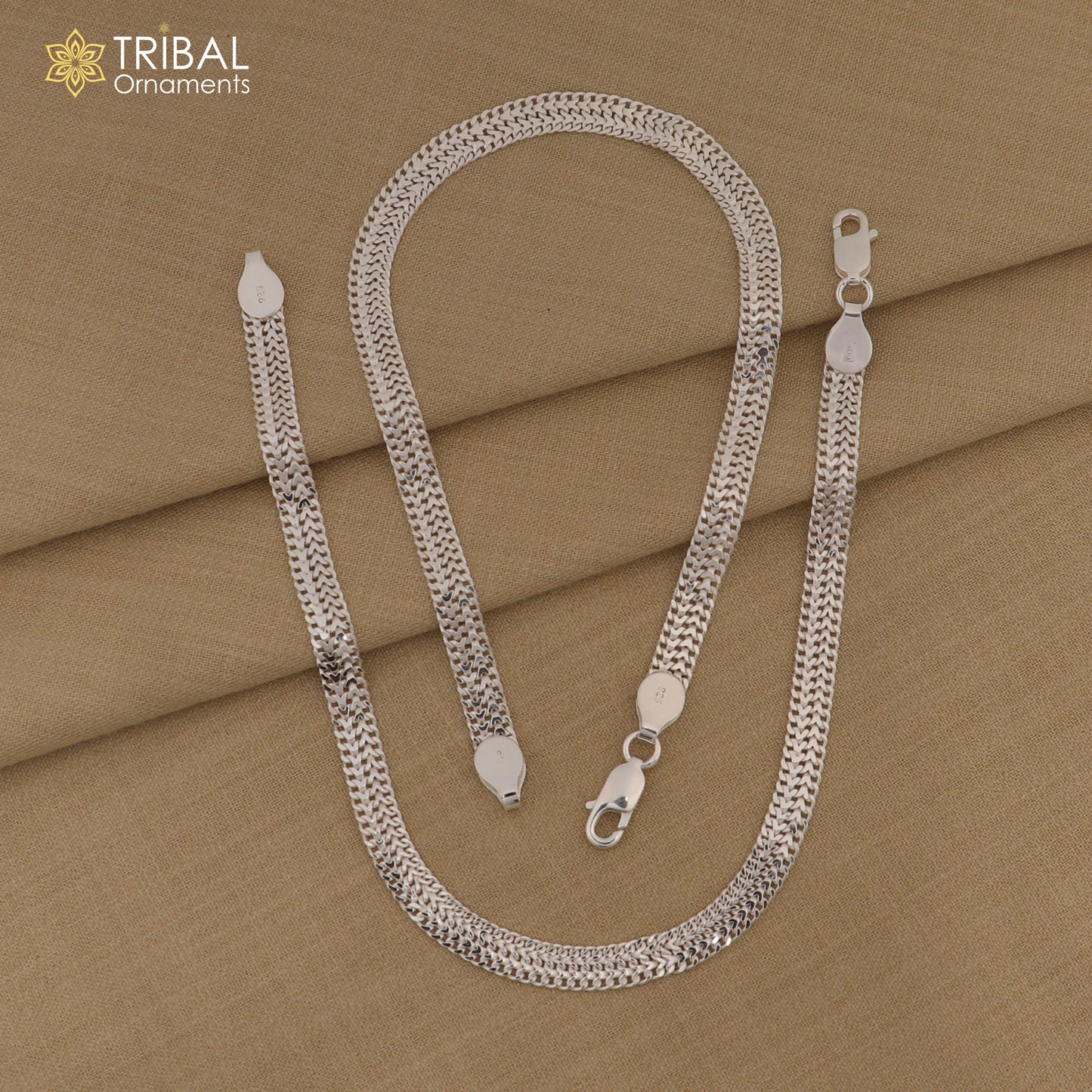 6mm 10.5" Long handmade 925 sterling silver amazing wheat chain design ankle bracelet, gift anklets customized belly dance jewelry ank609 - TRIBAL ORNAMENTS