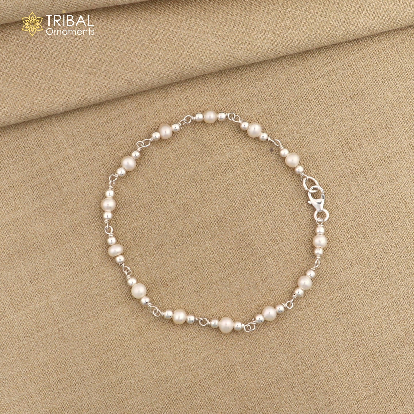 7.5" inches 925 sterling silver handmade customized beaded bracelet, awesome natural pearl unisex bracelet gifting jewelry for girls nsbr189 - TRIBAL ORNAMENTS