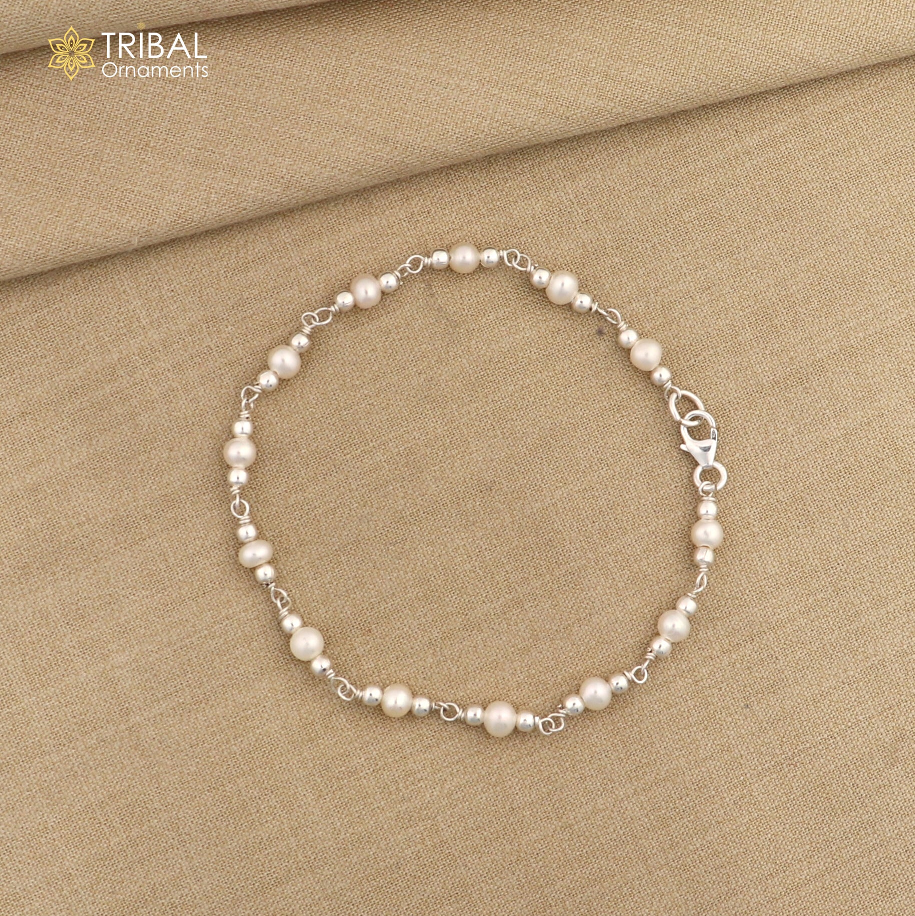 7.5" inches 925 sterling silver handmade customized beaded bracelet, awesome natural pearl unisex bracelet gifting jewelry for girls nsbr189 - TRIBAL ORNAMENTS