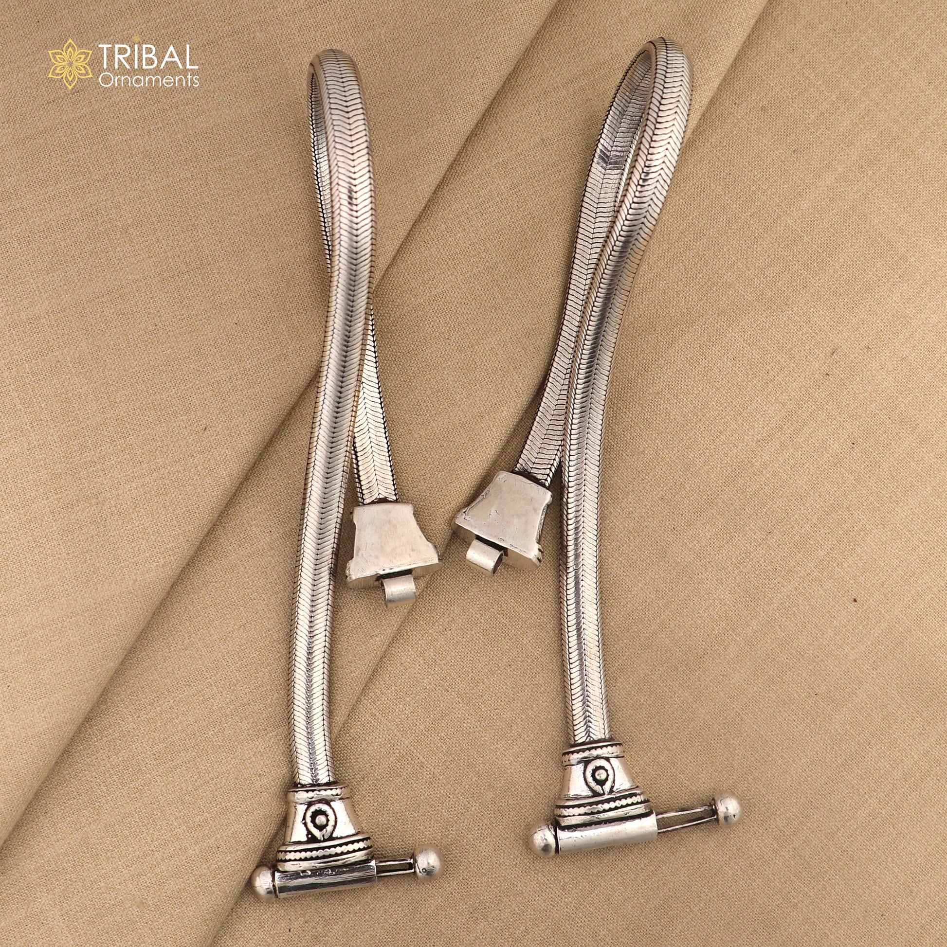 7.5mm Solid 925 sterling silver half round D shape snake anklets, foot bracelet, stylish ankle jewelry ank615 - TRIBAL ORNAMENTS