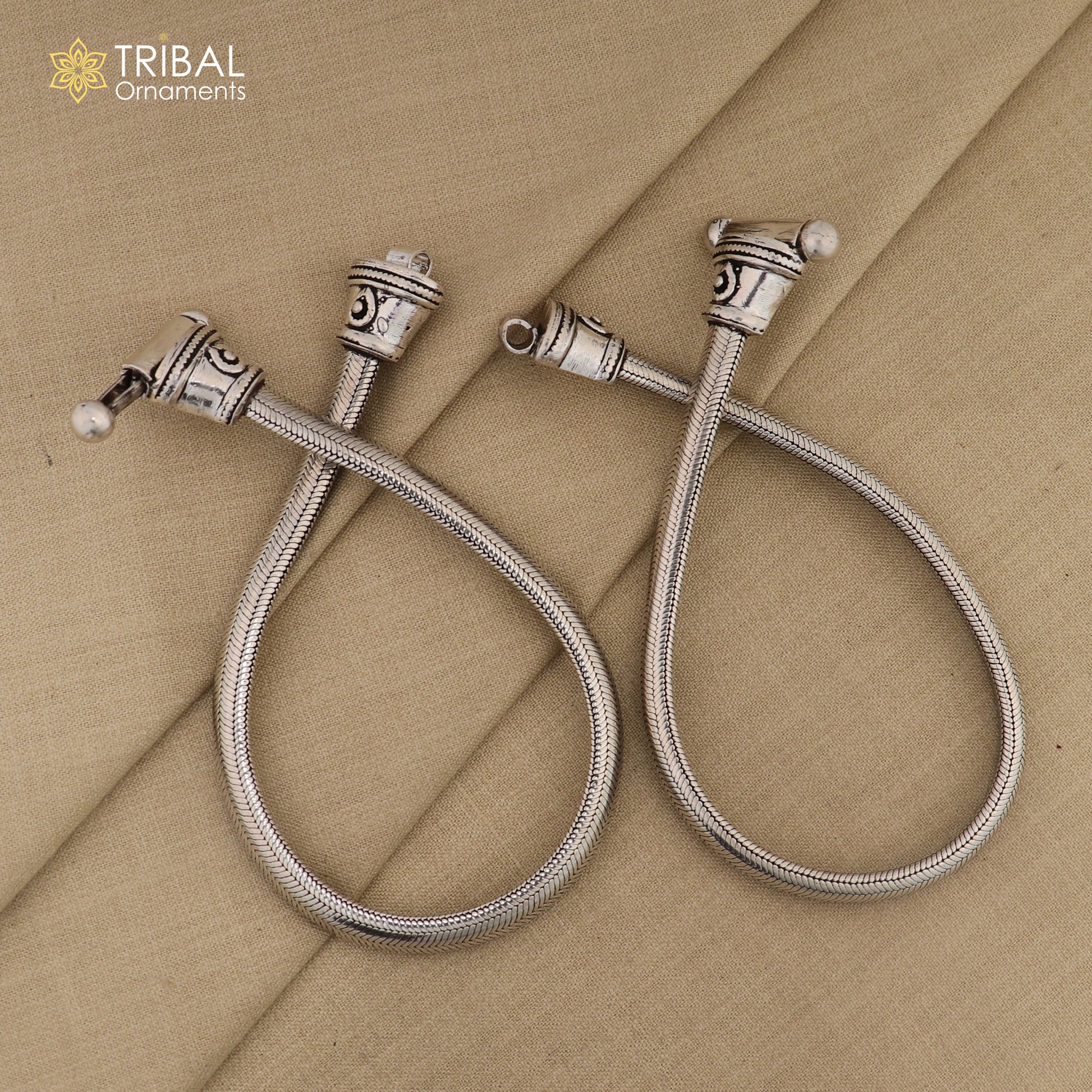 7.5mm Solid 925 sterling silver half round D shape snake anklets, foot bracelet, stylish ankle jewelry ank615 - TRIBAL ORNAMENTS