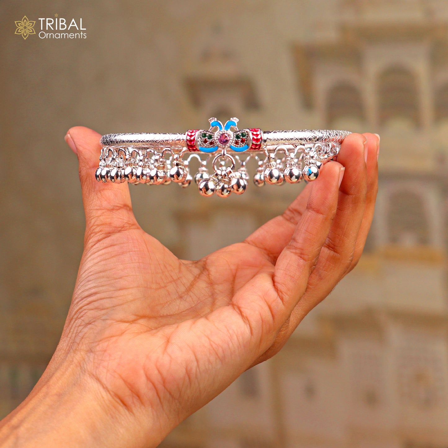 7 mm 925 sterling silver vintage design customized foot ankle bracelet with noisy bells kada jewelry nsfk154 - TRIBAL ORNAMENTS