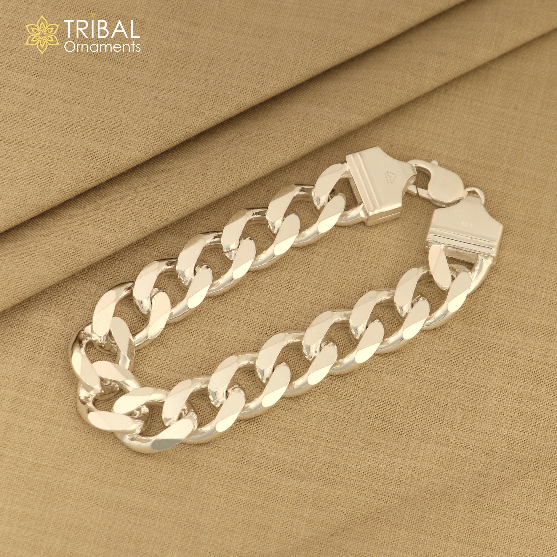 8.5" 925 sterling silver antique Cuban link chain unisex gifting jewelry sbr778 - TRIBAL ORNAMENTS