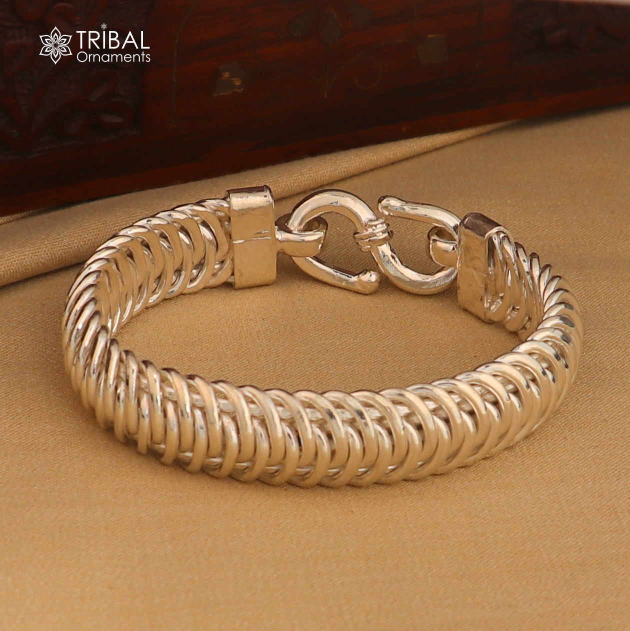 8.5" 925 sterling silver curb chain men's bracelet unisex gifting jewelry sbr782 - TRIBAL ORNAMENTS