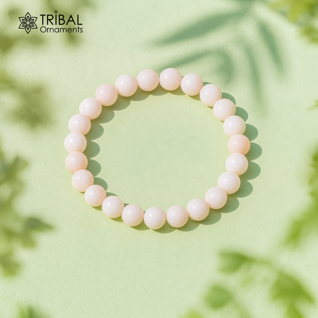 8 MM pink opal natural crystal stone beaded handmade bracelet, customized unisex Jewelry, stnbr137 - TRIBAL ORNAMENTS