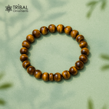 8 MM tiger eye natural crystal stone beaded handmade bracelet, customized unisex Jewelry, stnbr161 - TRIBAL ORNAMENTS