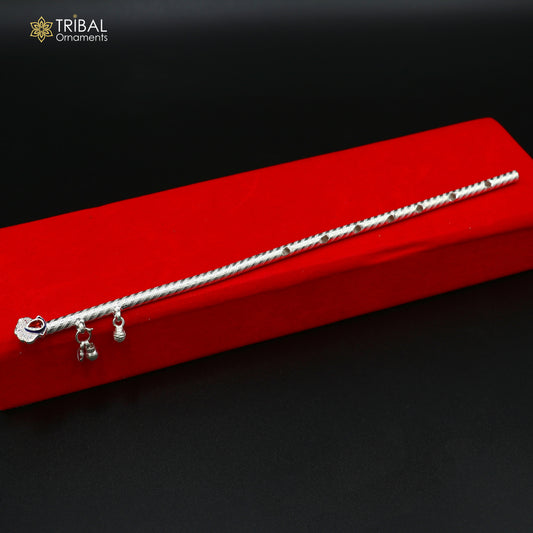 9"  925 sterling silver stylish design bansuri laddu Gopala flute, Krishna flute su1375 - TRIBAL ORNAMENTS