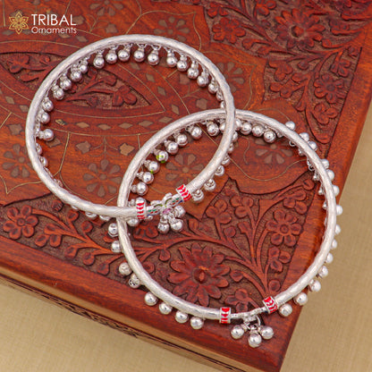 Sterling silver vintage peacock design foot ankle bracelet with noisy bells, tribal ornaments jewelry, 9 mm sterling silver anklet