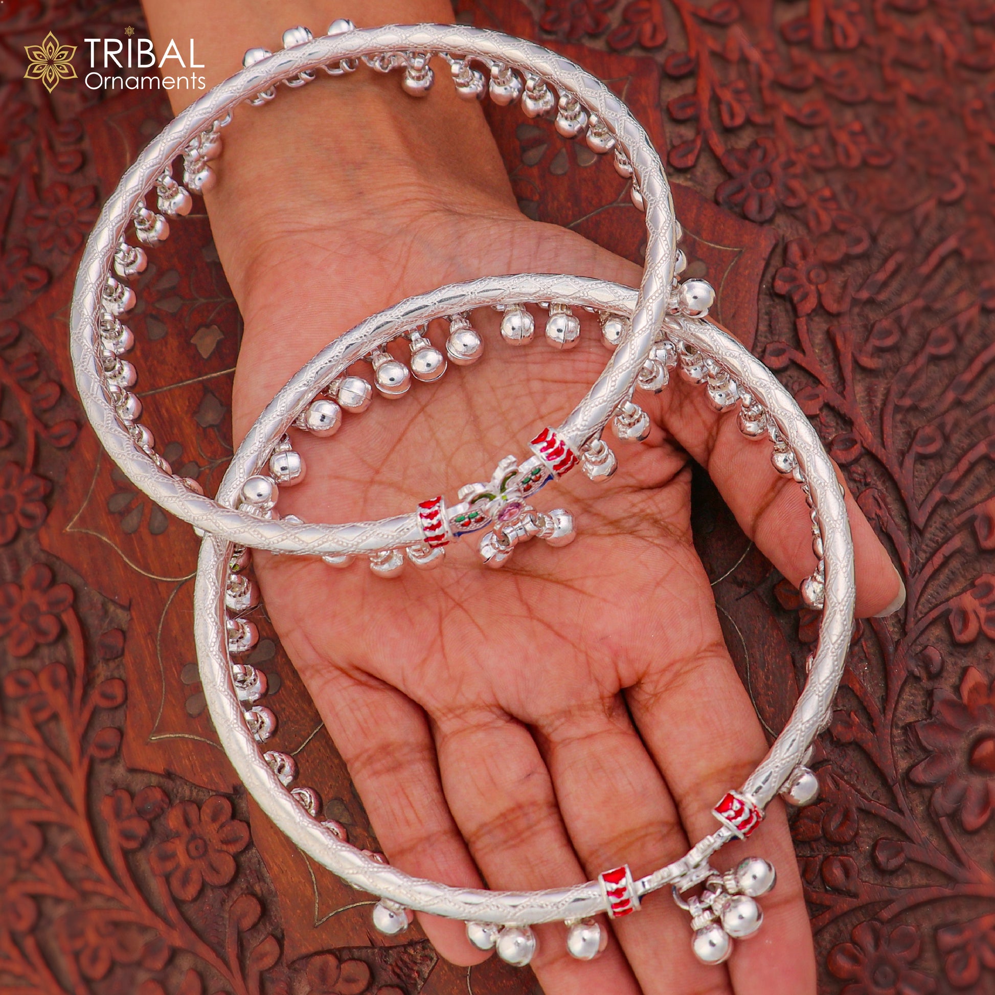 9 mm 925 sterling silver vintage peacock design foot ankle bracelet with noisy bells kada jewelry nsfk157 - TRIBAL ORNAMENTS