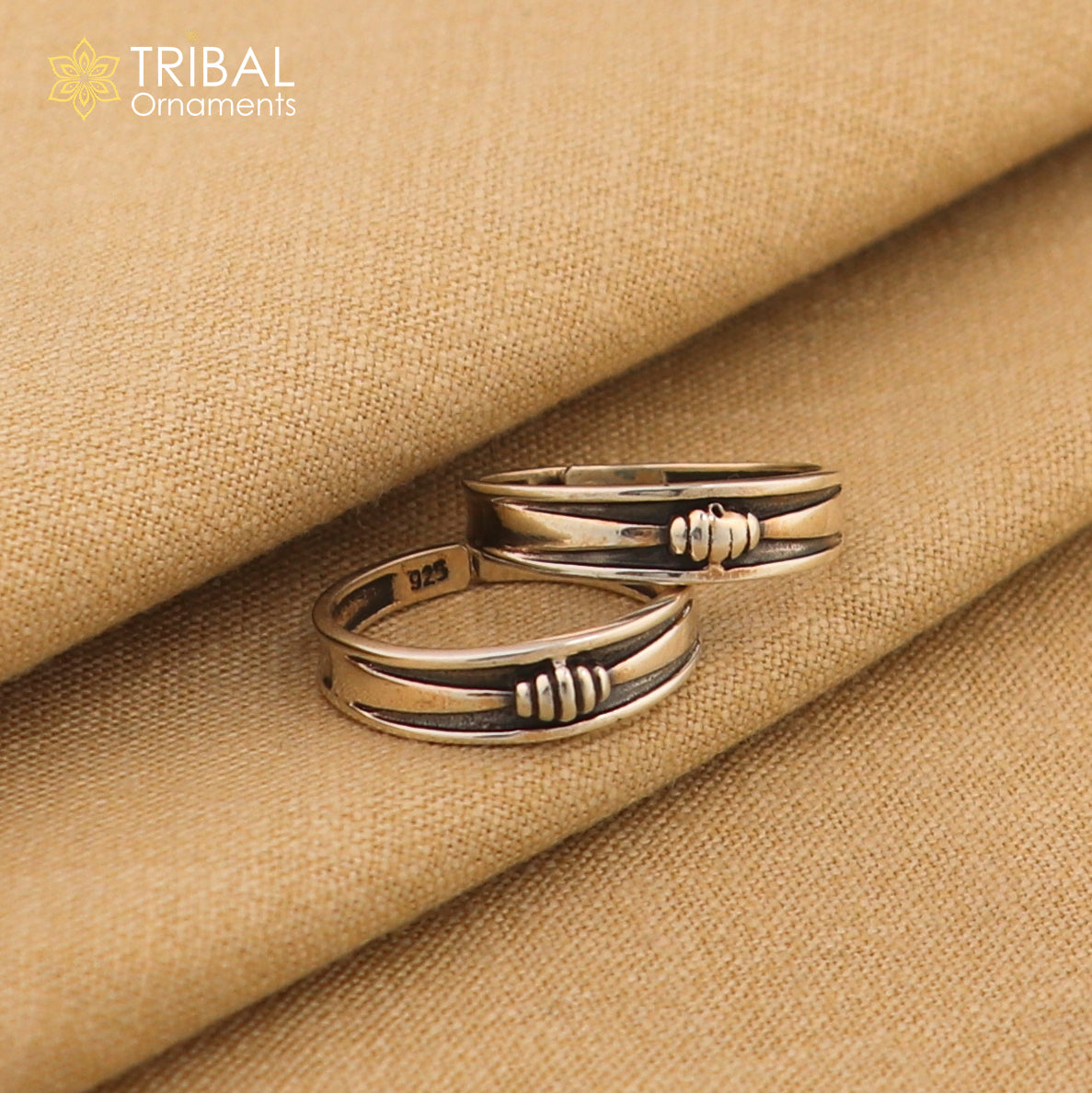 92.5 sterling silver handmade stunning vintage design Adjustable toe ring ethnic tribal belly dance jewelry india YTR01 - TRIBAL ORNAMENTS