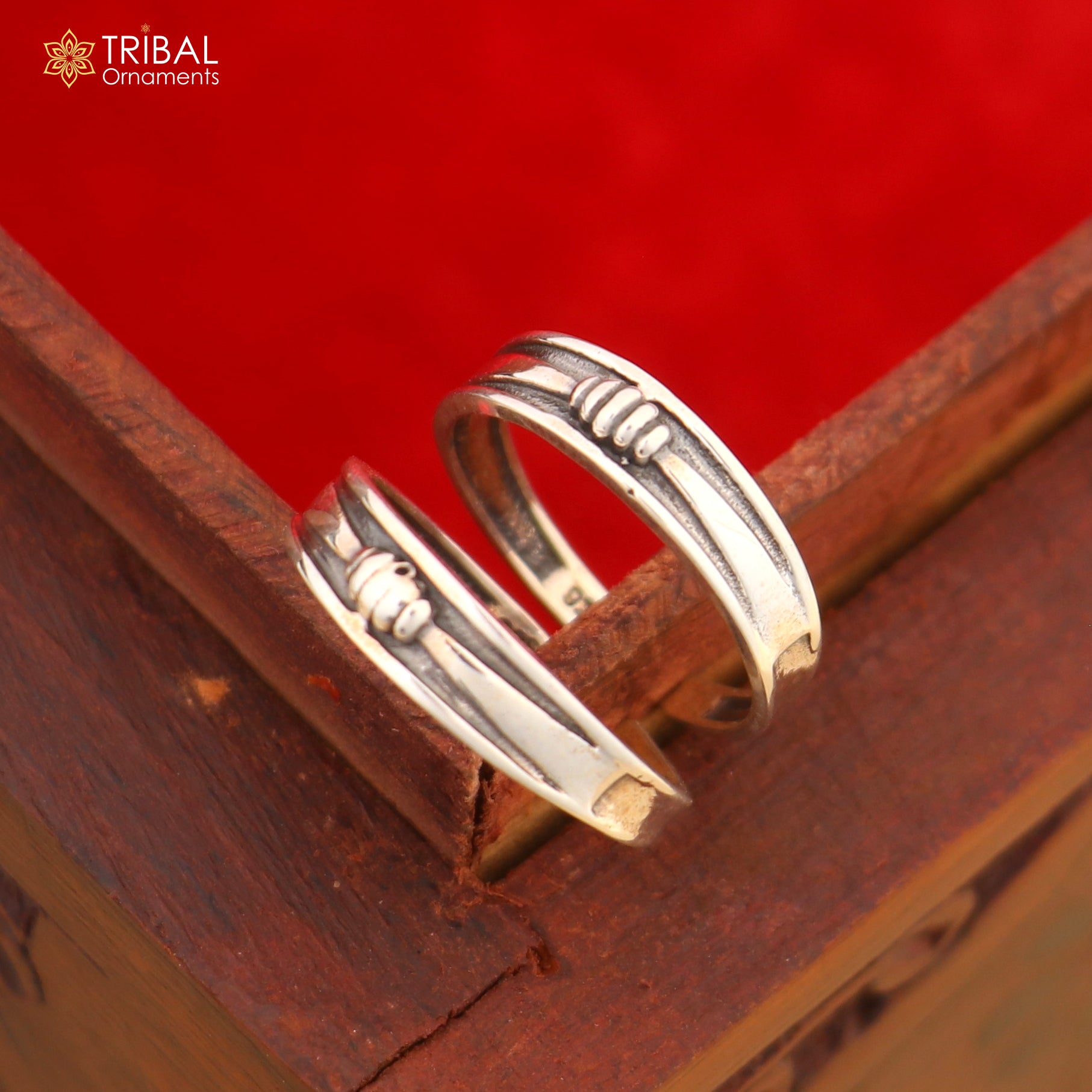 92.5 sterling silver handmade stunning vintage design Adjustable toe ring ethnic tribal belly dance jewelry india YTR01 - TRIBAL ORNAMENTS