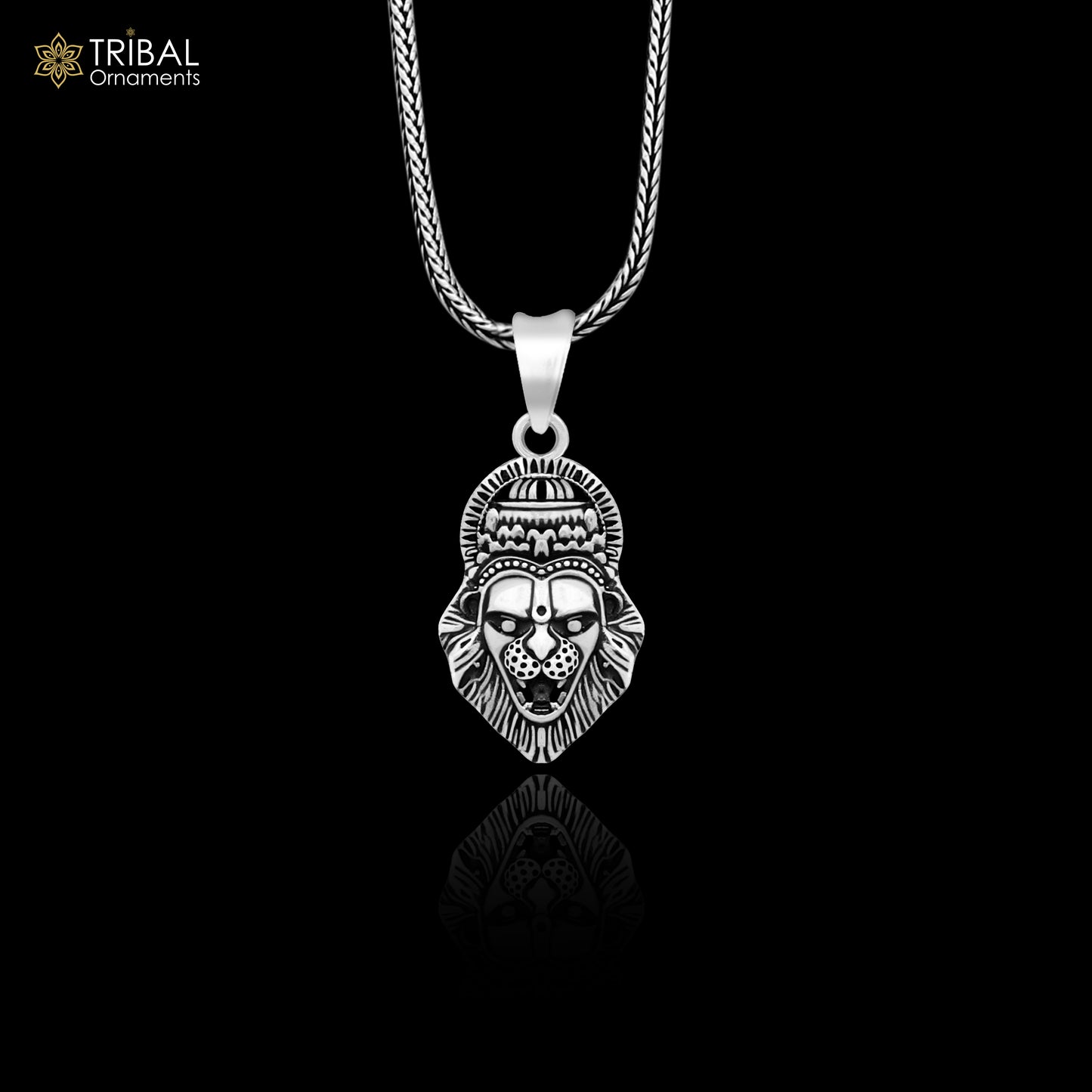 925 fine pure silver idol God Vishnu Narsimha pendant, stylish customized pendant, best gifting locket oxidized pendant necklace nsp425 - TRIBAL ORNAMENTS