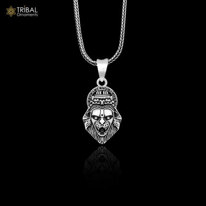 925 silver God Vishnu Narsimha pendant, oxidized jewelry with intricate design, handcrafted by TRIBAL ORNAMENTS.