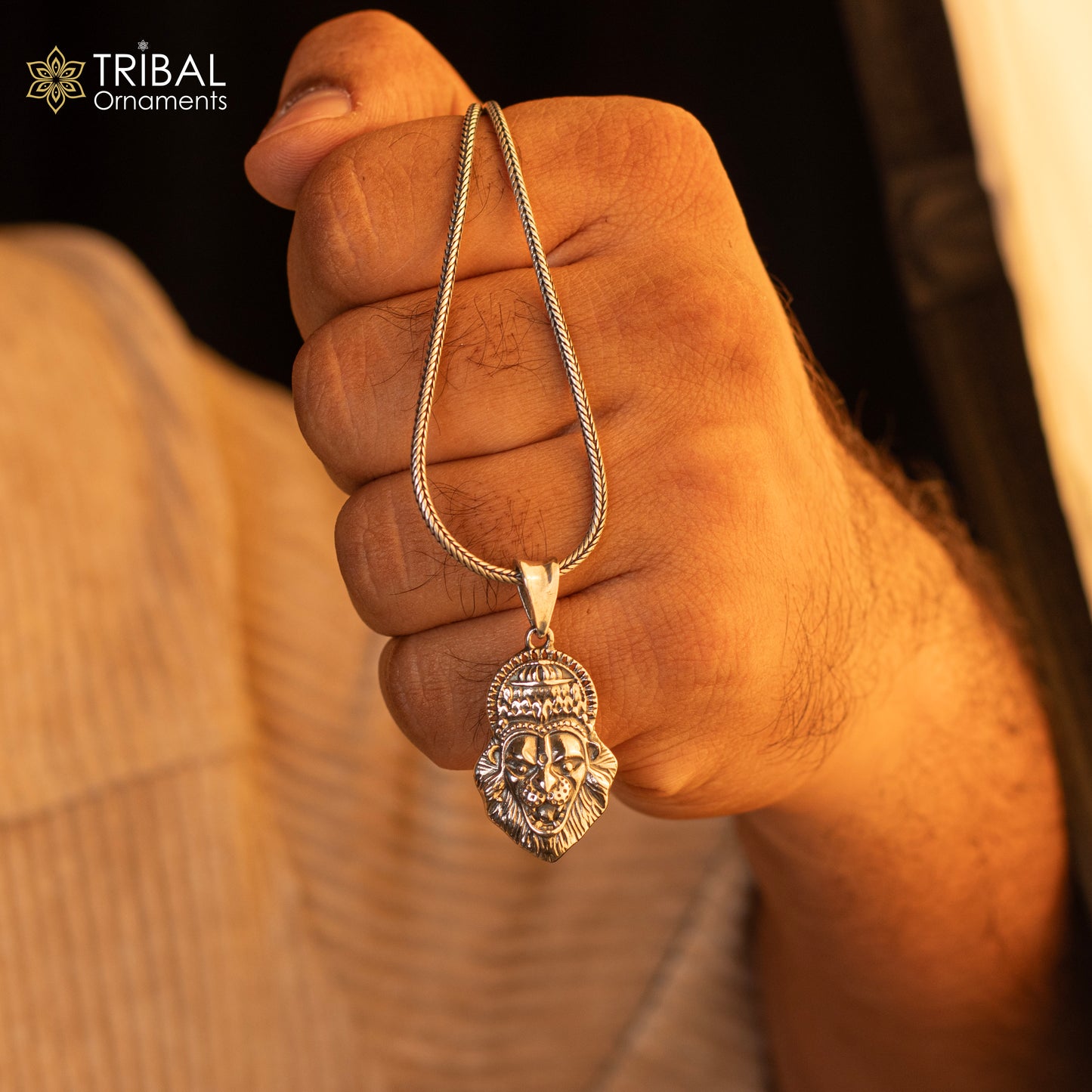 925 fine pure silver idol God Vishnu Narsimha pendant, stylish customized pendant, best gifting locket oxidized pendant necklace nsp425 - TRIBAL ORNAMENTS