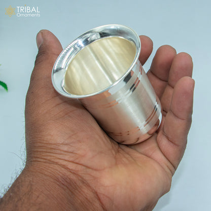 925 fine silver water milk cup tumbler, baby food flask, silver utensils sv318 - TRIBAL ORNAMENTS