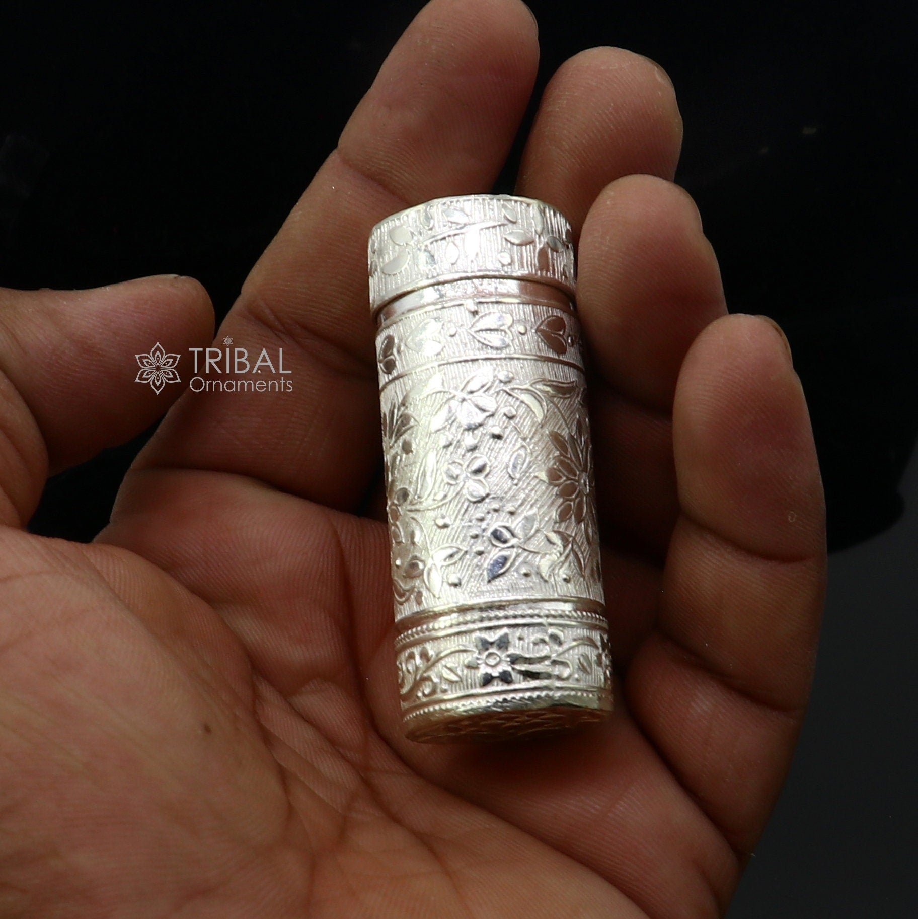 925 fine solid silver handmade small tobacco box, fennel box, storage box silver utensils, silver box, men's accessories stb857 - TRIBAL ORNAMENTS