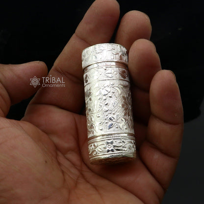 925 fine solid silver handmade small tobacco box, fennel box, storage box silver utensils, silver box, men's accessories stb857 - TRIBAL ORNAMENTS