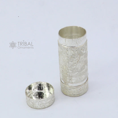 925 fine solid silver handmade small tobacco box, fennel box, storage box silver utensils, silver box, men's accessories stb857 - TRIBAL ORNAMENTS