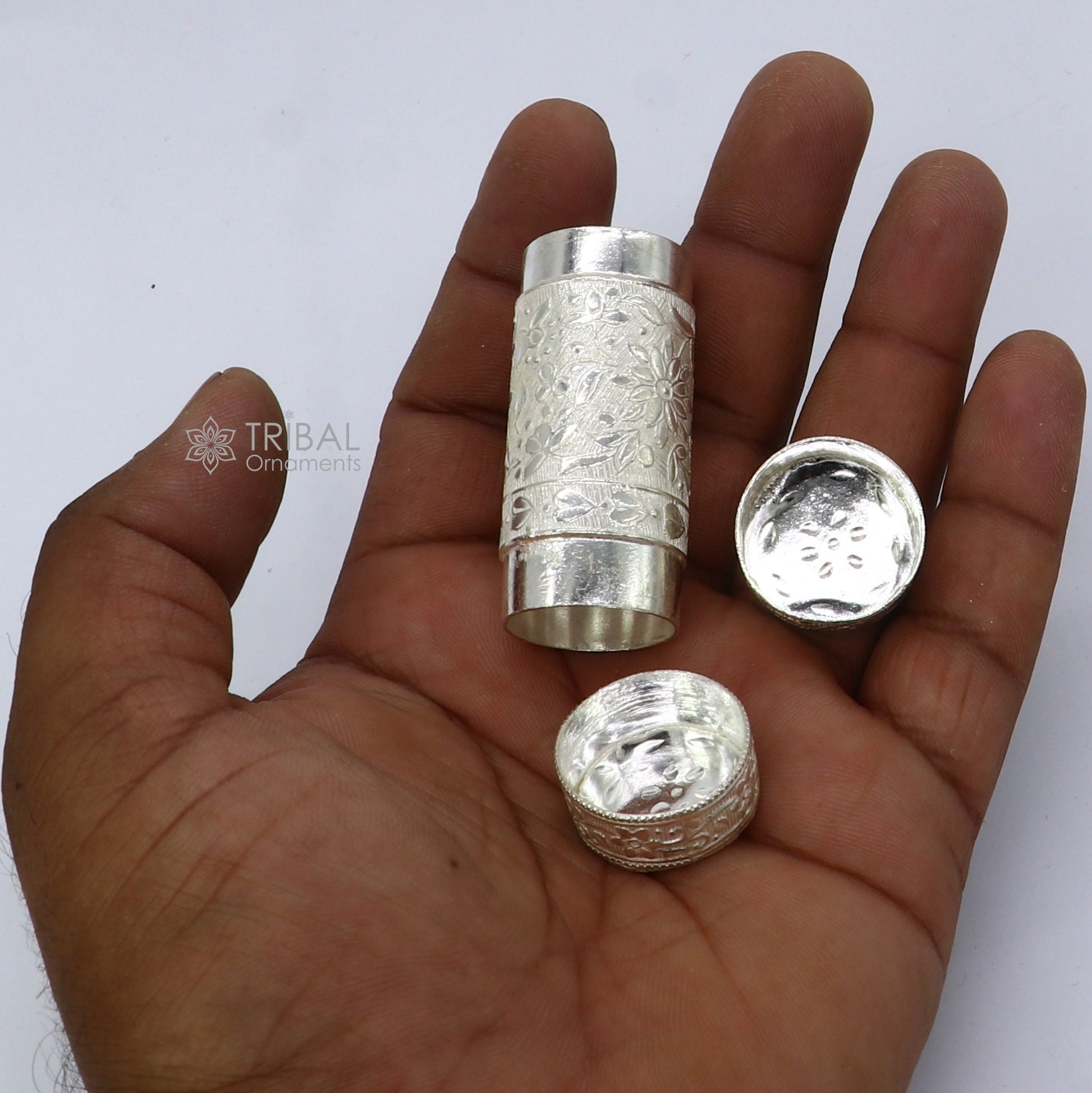 925 fine solid silver handmade small tobacco box, fennel box, storage box silver utensils, silver box, men's accessories stb857 - TRIBAL ORNAMENTS