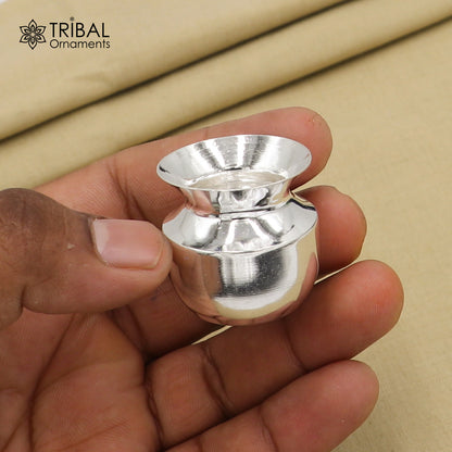 925 pure silver dinner set with tray, plate, bowl, spoon, glass, and kalash pot from TRIBAL ORNAMENTS, ideal for baby food dining.
