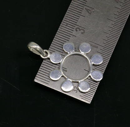 925 pure silver vintage design fabulous Flower style pendant, fabulous unisex gifting pendant, customized pendant jewelry ssp420 - TRIBAL ORNAMENTS