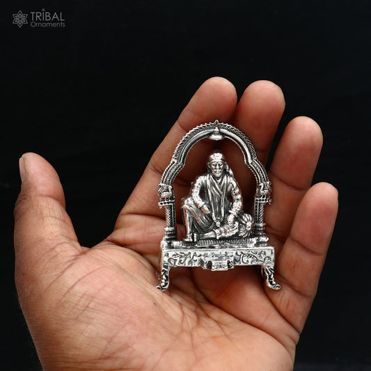 925 silver Om sai ram statue,sculpture home temple puja art, figurine art812 - TRIBAL ORNAMENTS