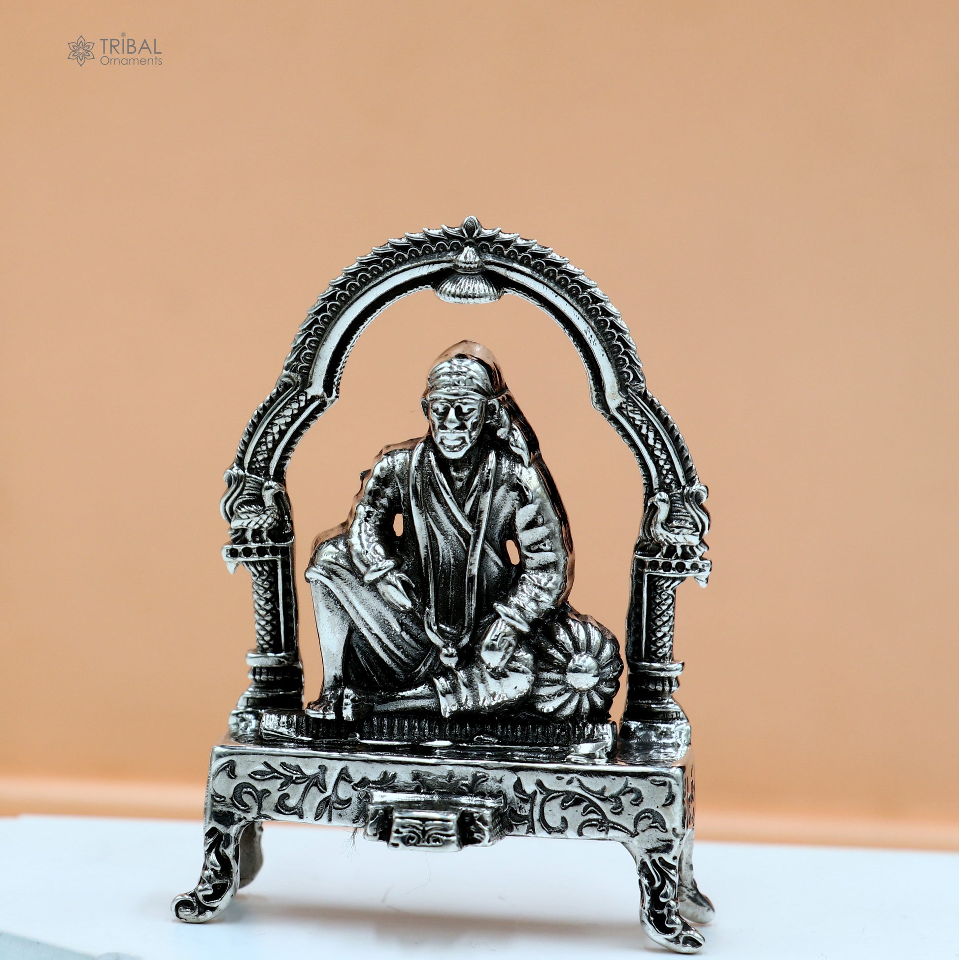 925 silver Om sai ram statue,sculpture home temple puja art, figurine art812 - TRIBAL ORNAMENTS