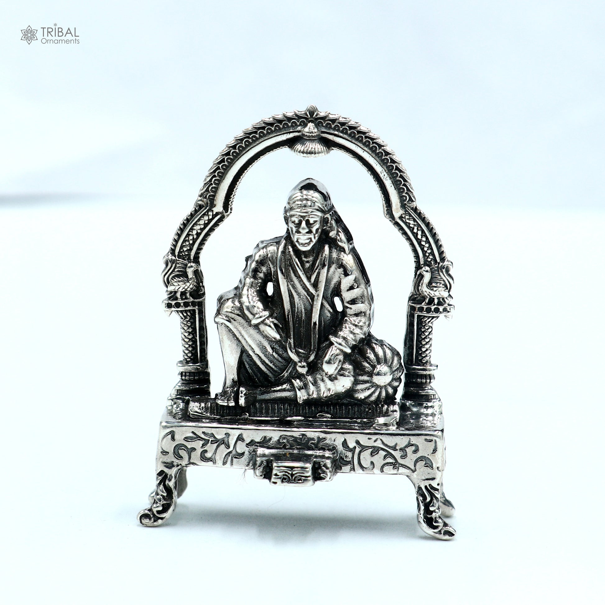 925 silver Om sai ram statue,sculpture home temple puja art, figurine art812 - TRIBAL ORNAMENTS