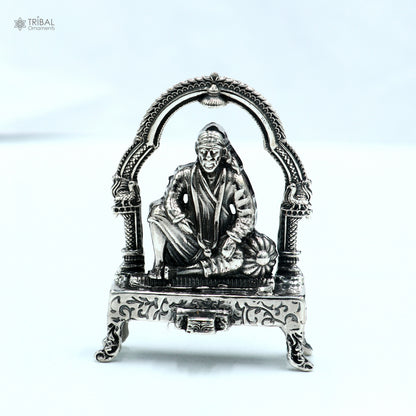 925 silver Om sai ram statue,sculpture home temple puja art, figurine art812 - TRIBAL ORNAMENTS