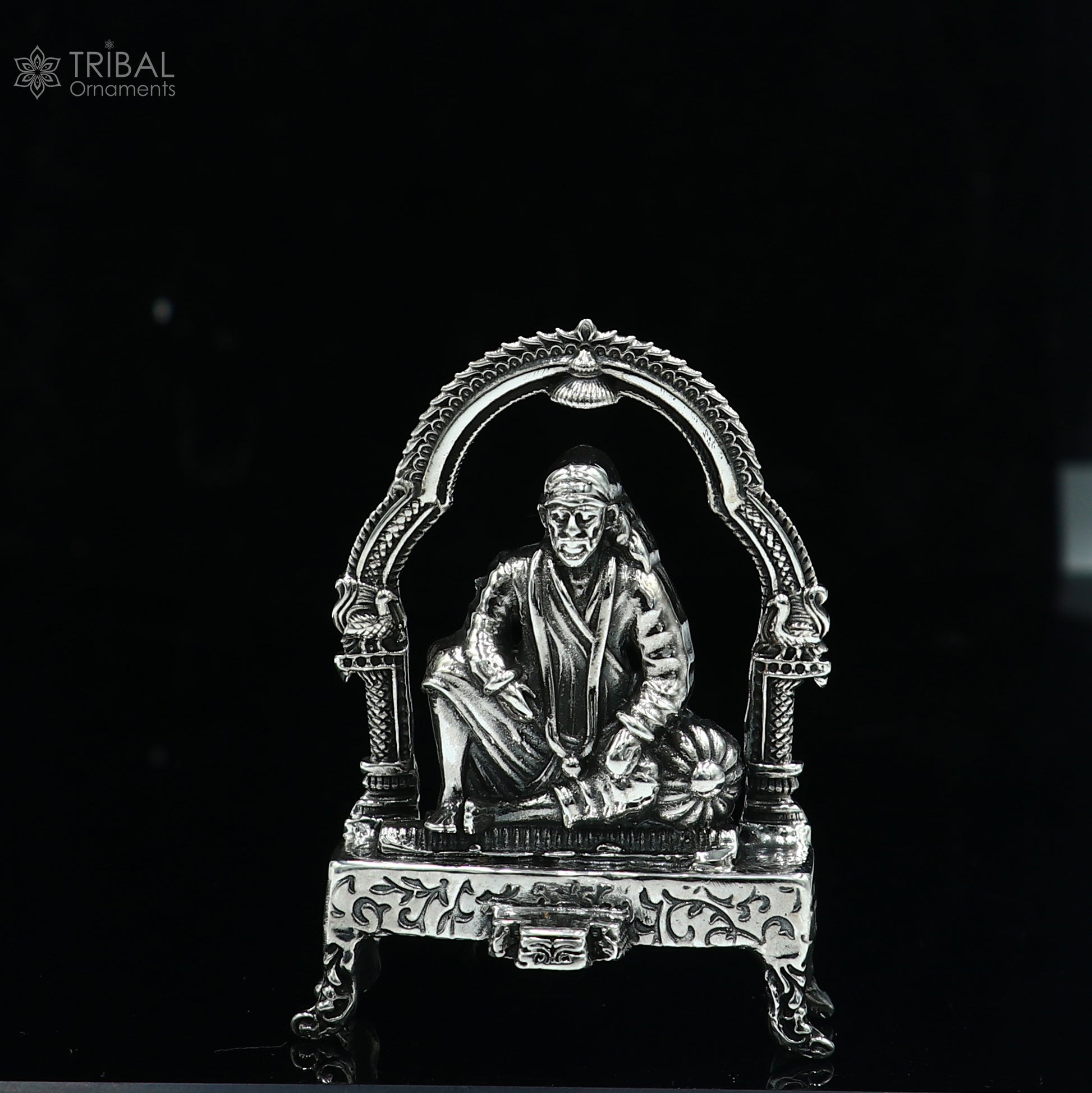 925 silver Om sai ram statue,sculpture home temple puja art, figurine art812 - TRIBAL ORNAMENTS