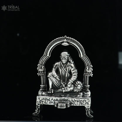 925 silver Om sai ram statue,sculpture home temple puja art, figurine art812 - TRIBAL ORNAMENTS