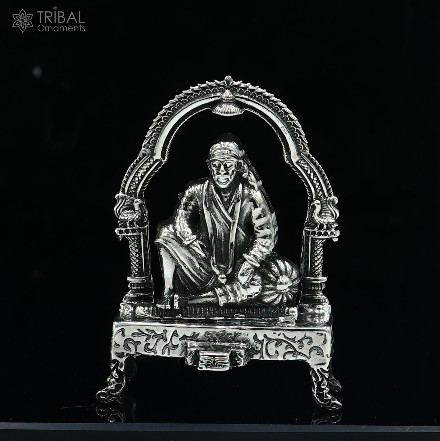925 silver Om sai ram statue,sculpture home temple puja art, figurine art812 - TRIBAL ORNAMENTS
