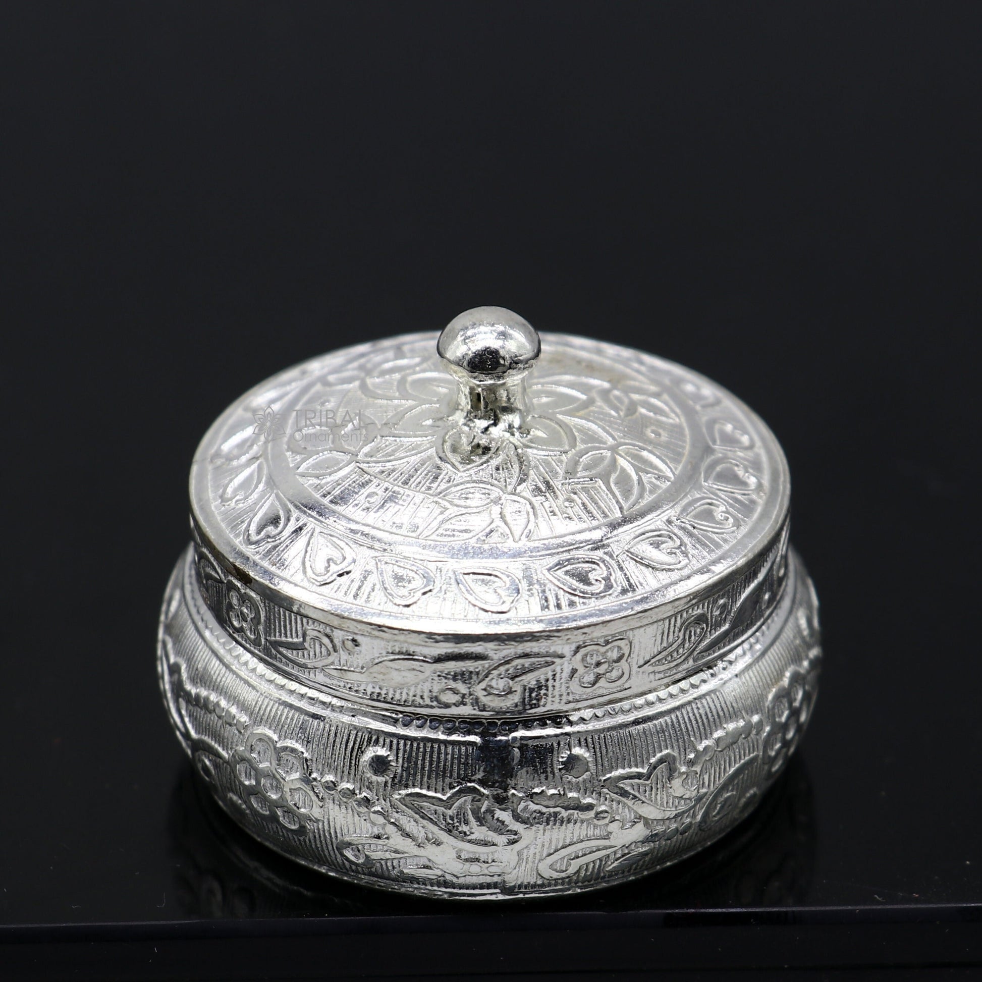 925 solid silver utensils vintage style trinket box, container/casket box bridal floral work box, jewelry box silver utensils stb850 - TRIBAL ORNAMENTS