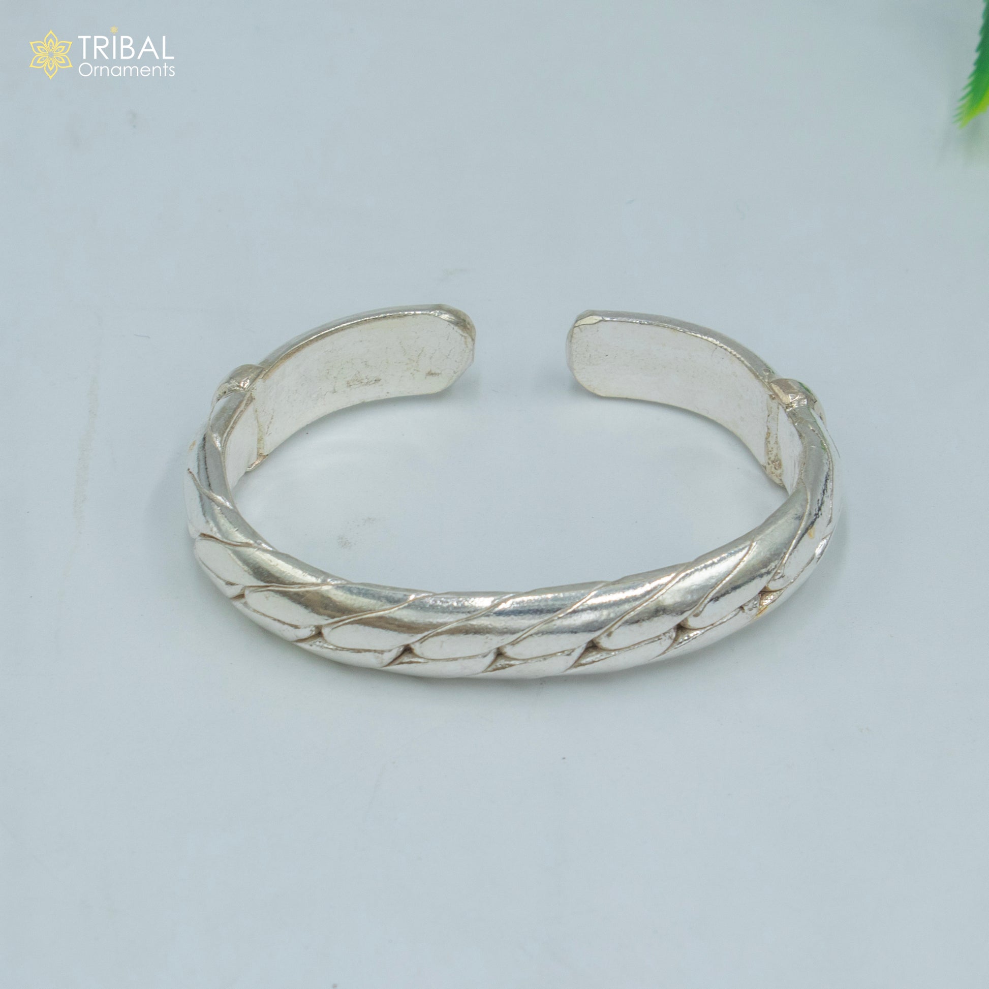 925 Solid Sterling silver heavy bangle bracelet kada men's jewelry nsk901 - TRIBAL ORNAMENTS