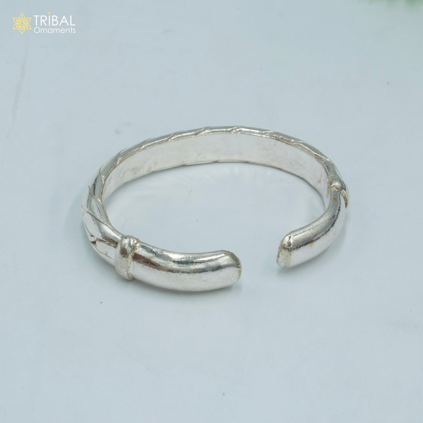 925 Solid Sterling silver heavy bangle bracelet kada men's jewelry nsk901 - TRIBAL ORNAMENTS