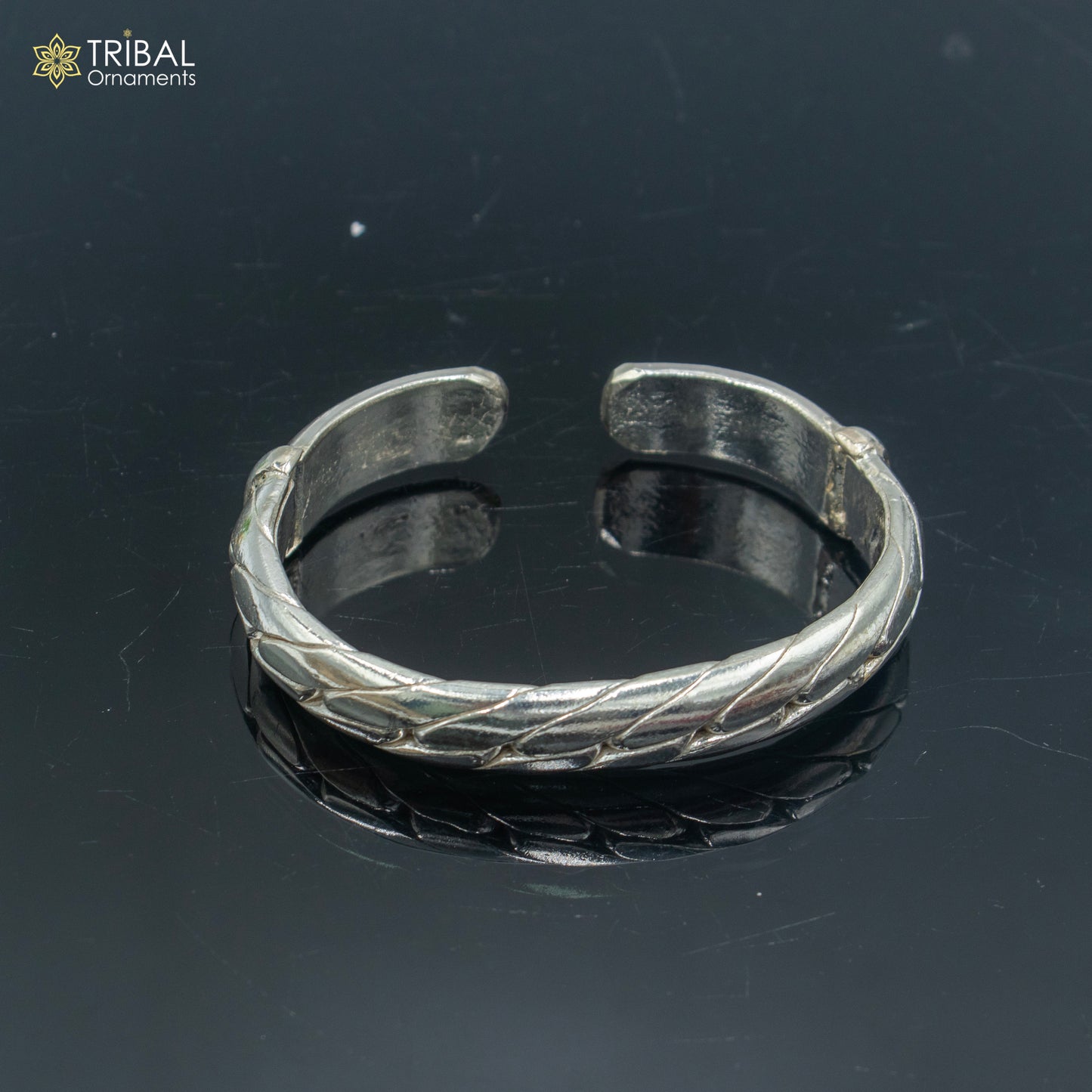 925 Solid Sterling silver heavy bangle bracelet kada men's jewelry nsk901 - TRIBAL ORNAMENTS