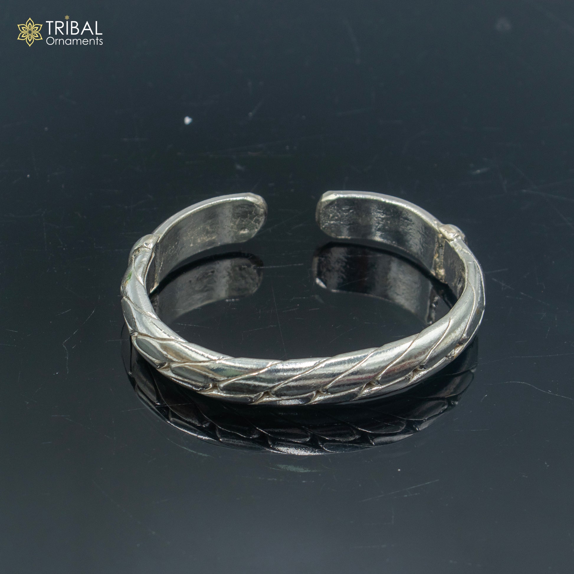 925 Solid Sterling silver heavy bangle bracelet kada men's jewelry nsk901 - TRIBAL ORNAMENTS