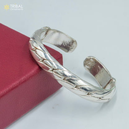 925 Solid Sterling silver heavy bangle bracelet kada men's jewelry nsk901 - TRIBAL ORNAMENTS