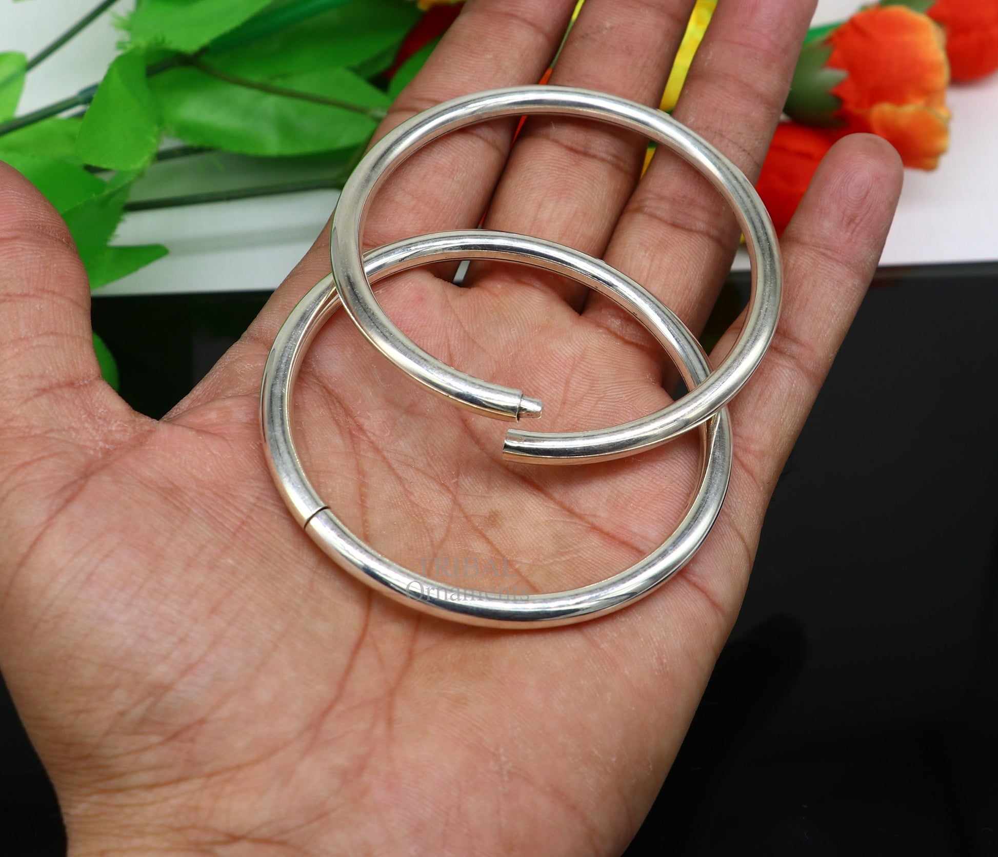 925 sterling customized plain Round design work stylish designer bangle bracelet pure silver gifting jewelry, brides made bangles nba326 - TRIBAL ORNAMENTS