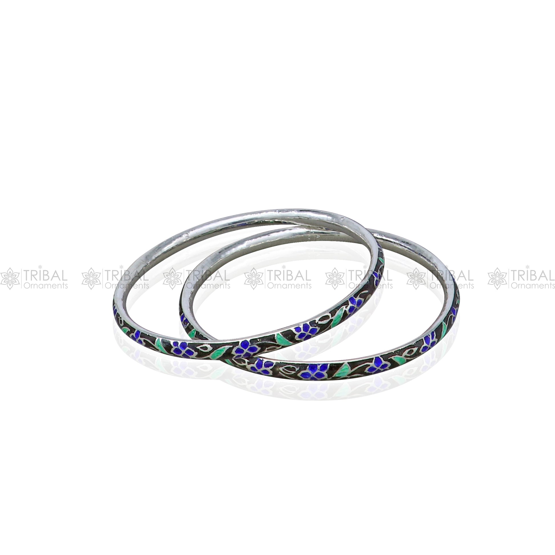 925 sterling silver bangle bracelet with colorful meenakari work, designer jewelry for brides by TRIBAL ORNAMENTS