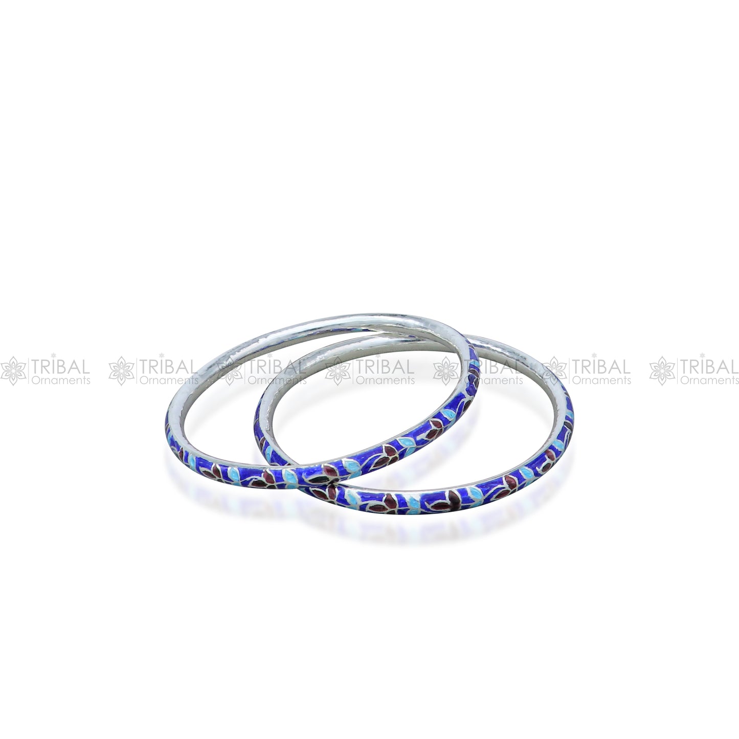 925 sterling silver bangle bracelet with colorful meenakari design, traditional designer jewelry for brides and gifting by TRIBAL ORNAMENTS.