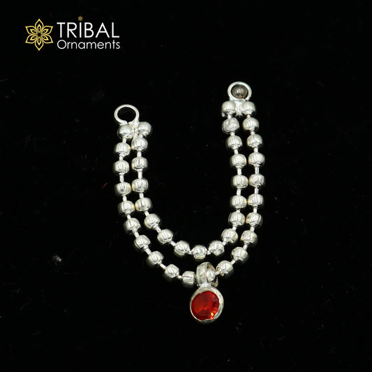 925 sterling silver 2 line beaded chain necklace for Lord Krishna Laddu Gopala jewelry set761 - TRIBAL ORNAMENTS