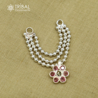 925 sterling silver 3 line beaded chain necklace for Lord Krishna Laddu Gopala jewelry set751 - TRIBAL ORNAMENTS